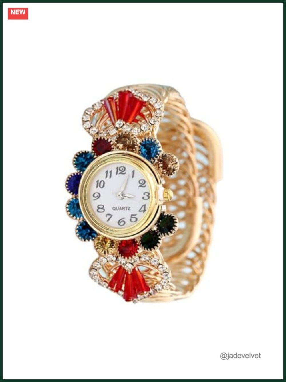 Analog Quartz Wrist Watch Crystal Bangle Bracelet Women